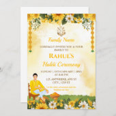 Groom Haldi Ceremony Invitation Card Einladung (Vorne/Hinten)