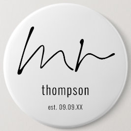 Groom Herr Name Script Bridal VorWedding Geschenk Button