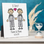 Groom I Do Personalisiert Hochzeitsplatz Fotoplatte<br><div class="desc">Gay Ehegeschenke und homosexuelle Gastgeschenke Hochzeiten für schwule Bräuche,  die den Knoten binden und heiraten. Das Bild der Strichmännchen-Kunst stöhnt und Text,  der "Ich tue" lautet. Gute Geschenkideen für Gay-Bräuche bei einer Hochzeit.</div>