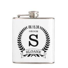 Groom Initial Flachmann