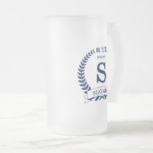 Groom Initial Mattglas Bierglas (VorderseiteRechts)