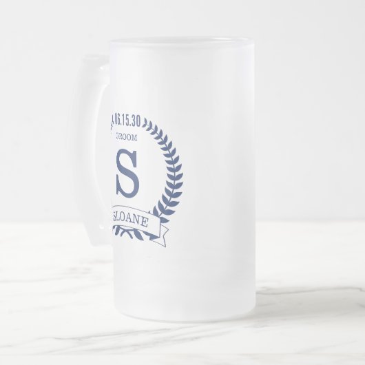 Groom Initial Mattglas Bierglas (Vorderseite Links)