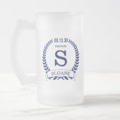 Groom Initial Mattglas Bierglas (Links)