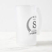 Groom Initial Mattglas Bierglas (VorderseiteRechts)