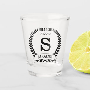 Groom Initial Schnapsglas