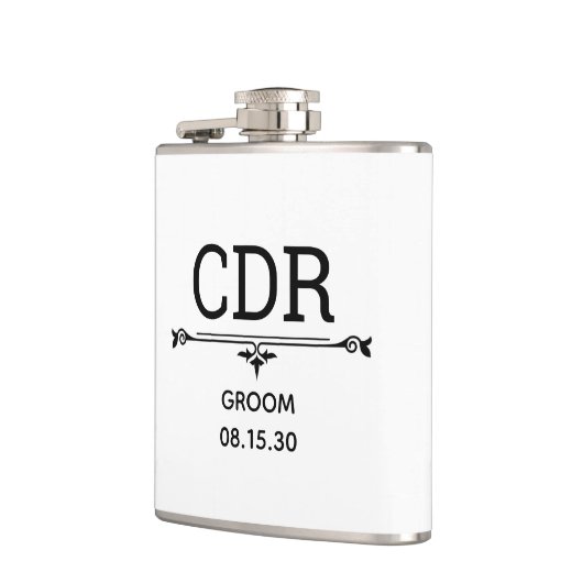 Groom Initials Flachmann (Links)