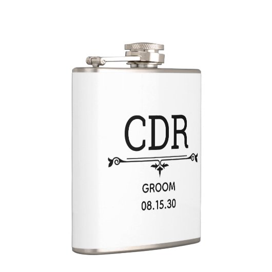 Groom Initials Flachmann (Rechts)