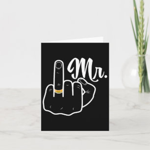 Groom Just Married Wedeymoon Ring Finger H Karte