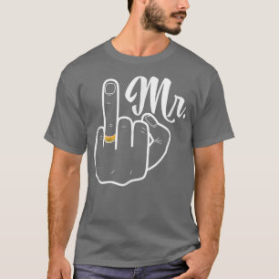 Groom Just Married Wedeymoon Ring Finger H T-Shirt