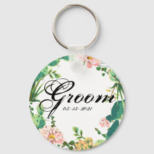 Groom Key Chain Bohemisch Cactus Succulents Desser Schlüsselanhänger