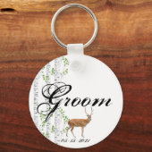 Groom Key Chain Deer Buck Woodland Jagd Schlüsselanhänger (Vorderseite)