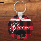 Groom Key Kette Red Buffalo Kariert Bären Schwarz Schlüsselanhänger (Vorderseite)
