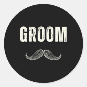 Groom-Kostüm mit Mustache - Groom-Party Runder Aufkleber