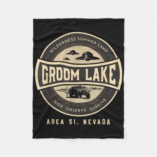 Groom Lake Summer Wilderness Camp - Funny Area 51 Fleecedecke (Vorderseite)