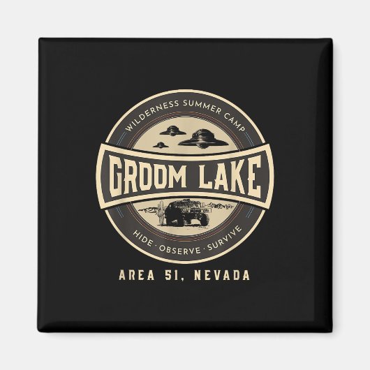 Groom Lake Summer Wilderness Camp - Funny Area 51 Magnet (Vorne)
