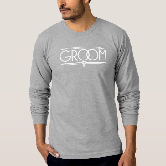 GROOM Lettern Art Deco Hochzeit Probe T-Shirt (Vorderseite)