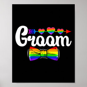 Groom Lgbt Pride Gay Bachelor Wedding Verlobung L Poster