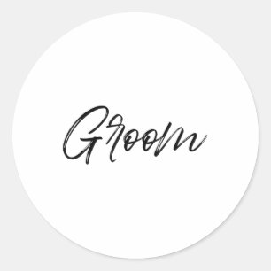 Groom Matching Bride & amp; Groom Wedding wird R Runder Aufkleber