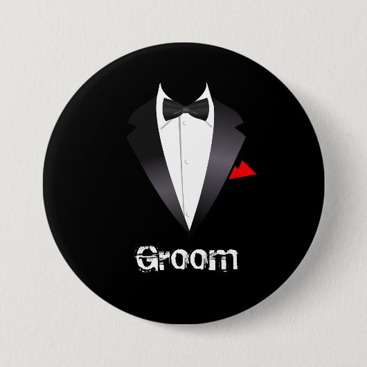 Groom mit Tuxedo-Shirt Button (Vorderseite)