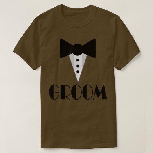 Groom Mock Tuedo Brautparty Wedding T-Shirt (Design vorne)