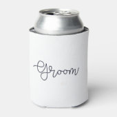 Groom Modern Script Diamond Wedding Party Dosenkühler (Kanne Vorderseite)