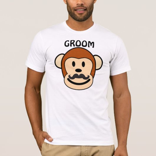 Groom Monkey mit Mustache T-Shirt (Vorderseite)