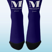 Groom Monogram Anfangsname Navy Blue Wedding Socken