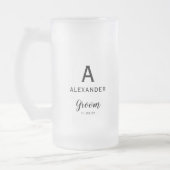 Groom Monogram Name Wedding Mattglas Bierglas (Links)
