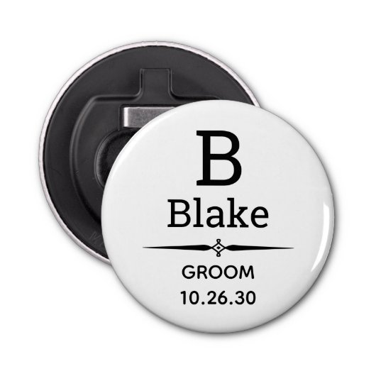 Groom Monogrammatiotes Flaschenöffner (Vorderseite)