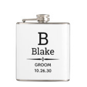 Groom Monogrammatique Flask Flachmann (Vorderseite)