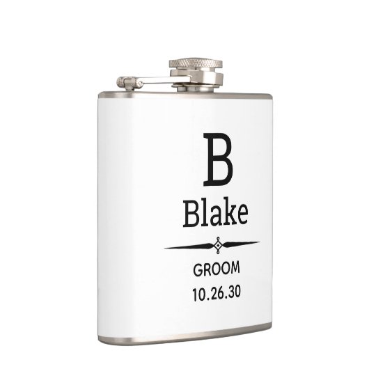 Groom Monogrammatique Flask Flachmann (Rechts)