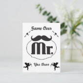 Groom Mustache Bachelor Party Einladung Postkarte (Stehend Vorderseite)