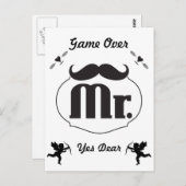 Groom Mustache Bachelor Party Einladung Postkarte (Vorne/Hinten)