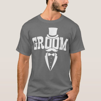 Groom Mustache Hat Wedding Bachelor Party Husband T-Shirt