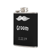 Groom Mustache Hipster Wedding Flachmann (Links)