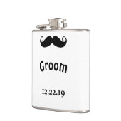 Groom Mustache Hipster Wedding Flachmann (Links)