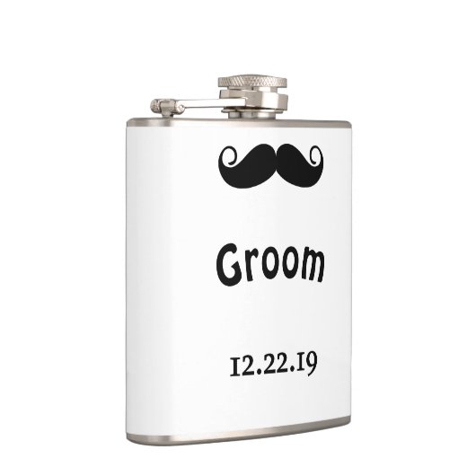 Groom Mustache Hipster Wedding Flachmann (Rechts)