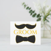 Groom Mustache und Bow-Krawatte Postkarte (Stehend Vorderseite)