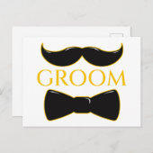 Groom Mustache und Bow-Krawatte Postkarte (Vorne/Hinten)