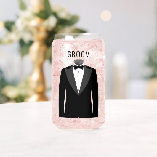 Groom Name Black Tuxedo Hochzeitstag Dosenglas (Insitu (Hochzeit))