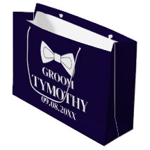 Groom Navy Blue Elegant Moderne Namensgeschenke Ho