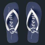 Groom Navy Blue Wedding Party Flip Flops breit Badesandalen<br><div class="desc">Groom einfache marineblaue Hochzeitsfeier Flip Flops mit breiten Gurten</div>