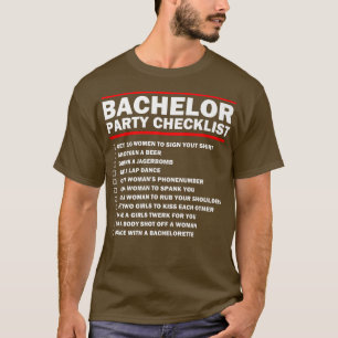 Groom Party Checklist Stag NightGroup Trauzeugen M T-Shirt