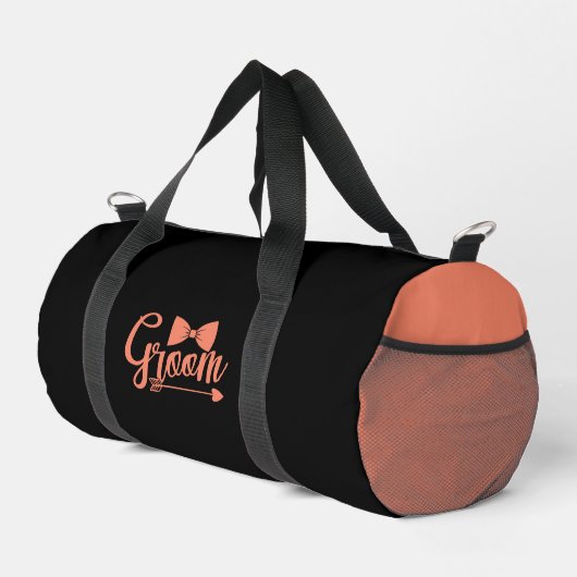 GROOM Peach White Duffle Bag (Rechte Ecke)