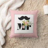 Groom Peachy Mustache Flora and Fauna Pillow Kissen (Decke)