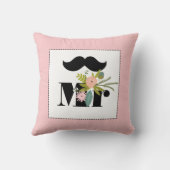 Groom Peachy Mustache Flora and Fauna Pillow Kissen (Rückseite)