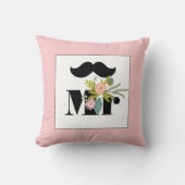 Groom Peachy Mustache Flora and Fauna Pillow Kissen (Vorderseite)