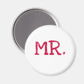 Groom Red Text Mr. Magnet (Vorderseite/Rückseite)