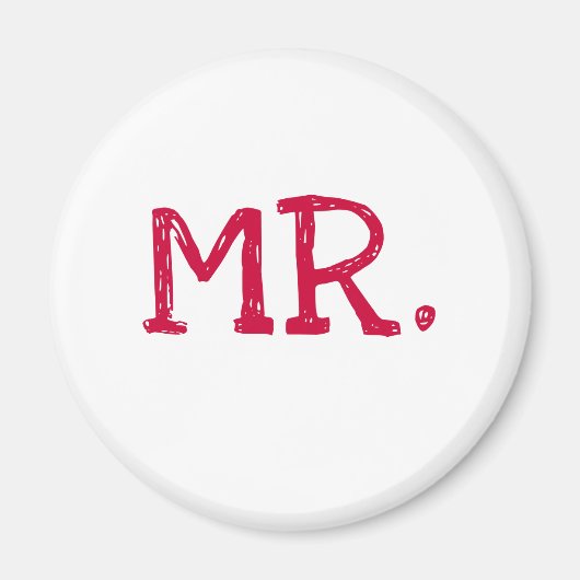 Groom Red Text Mr. Magnet (Vorne)