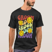 groom retro smile face wedding celebration bachelo T-Shirt (Vorderseite)